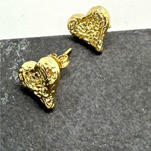 Gold Heart Stud Small Earrings